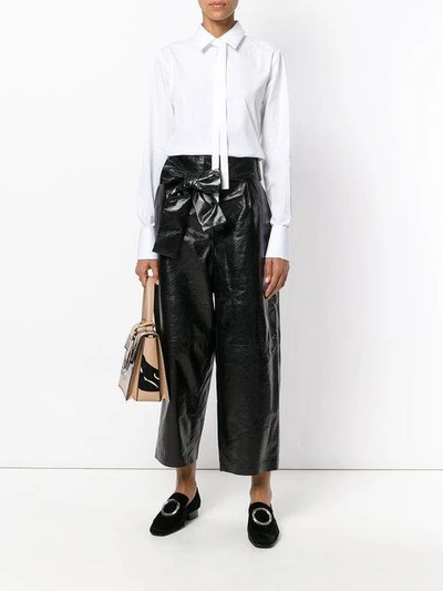 Shop Valentino Belted Bow Trousers - Black