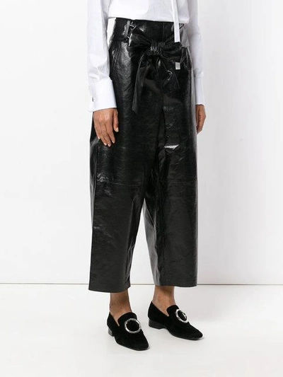 Shop Valentino Belted Bow Trousers - Black