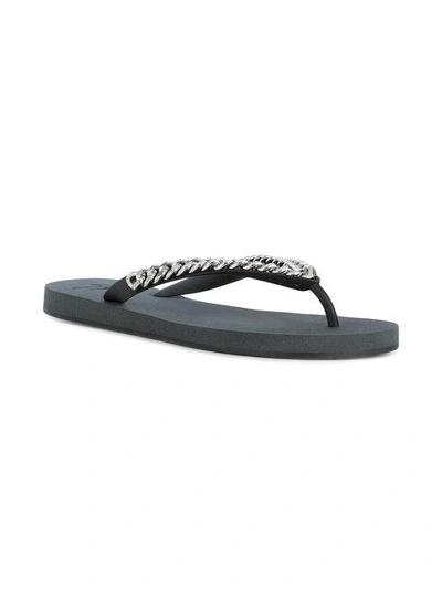 Shop Giuseppe Zanotti Florida Chain Flip-flops In Black