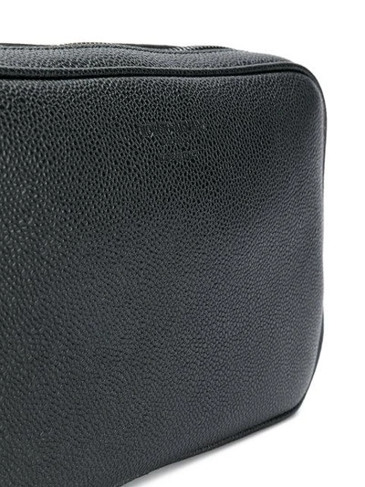 Shop Giorgio Armani Embossed Logo Wash Bag In Black