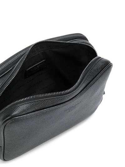 Shop Giorgio Armani Embossed Logo Wash Bag In Black