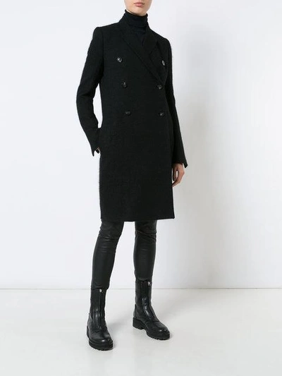 Shop Rick Owens Fitted Peacoat