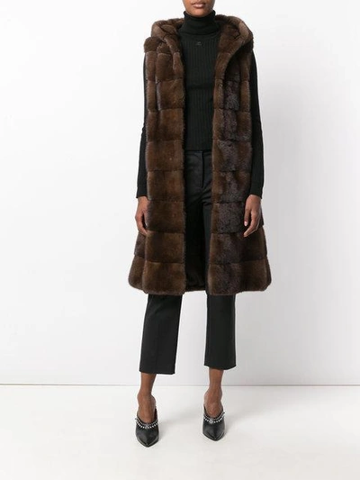 Shop Liska Fur Detail Coat In Demibuff