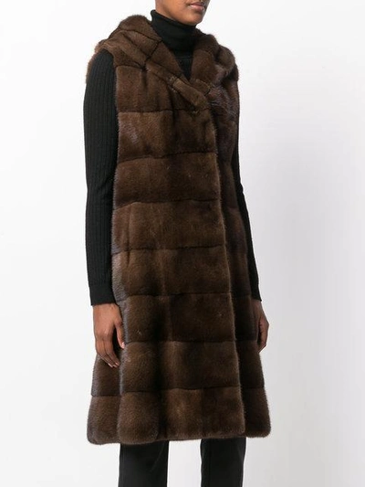 Shop Liska Fur Detail Coat In Demibuff