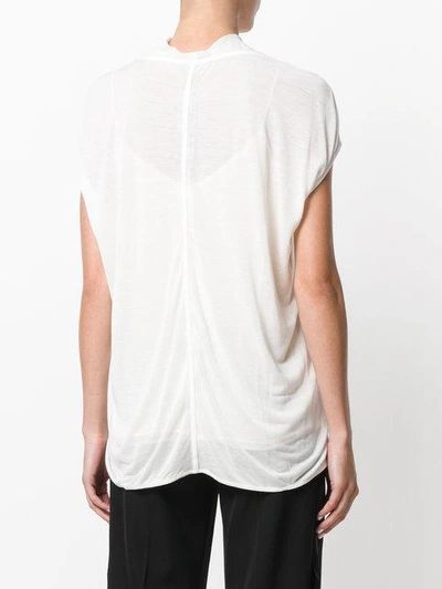 Shop Rick Owens Asymmetric T-shirt - White