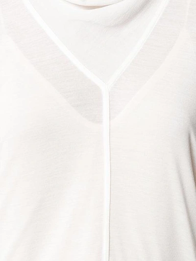 Shop Rick Owens Asymmetric T-shirt - White