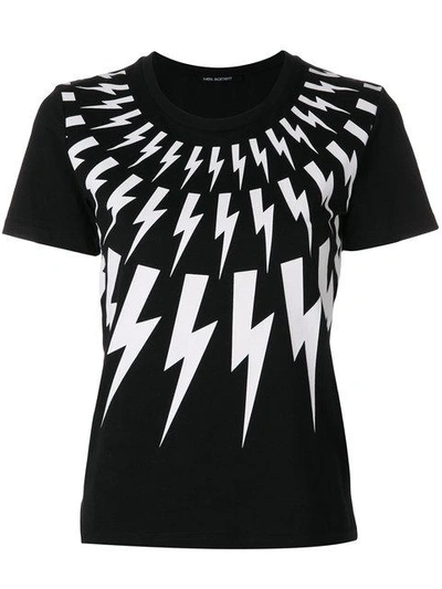 Shop Neil Barrett Lightning Bolt T-shirt - Black
