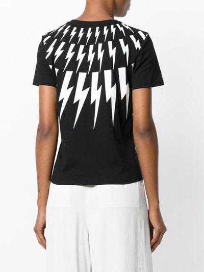 Neil Barrett Black Fairisle Thunderbolt T-shirt