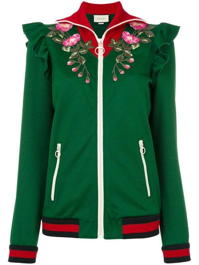Shop Gucci Embroidered Technical Jersey Jacket