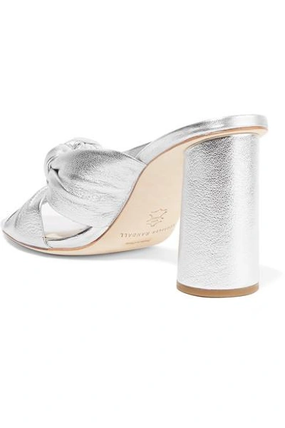 Shop Loeffler Randall Coco Knotted Metallic Leather Mules