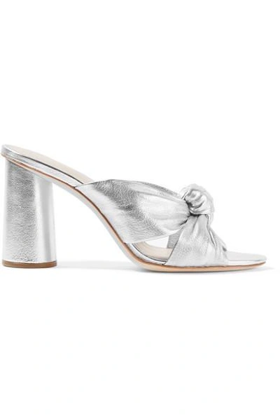 Shop Loeffler Randall Coco Knotted Metallic Leather Mules