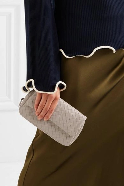 Shop Bottega Veneta Messenger Mini Intrecciato Leather Shoulder Bag