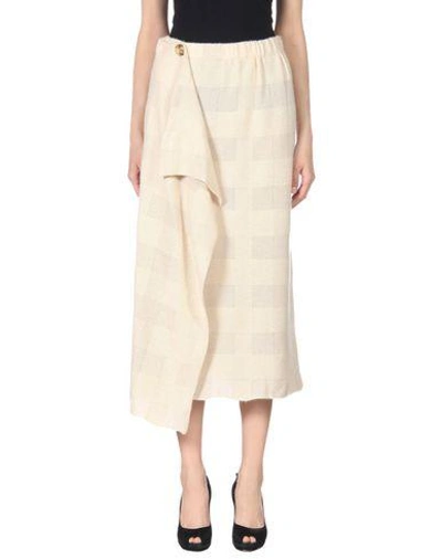 Shop The Row Midi Skirts In Ivory