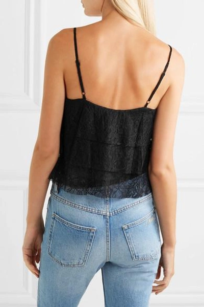 Shop Alice And Olivia Vanessa Tiered Lace Camisole In Black