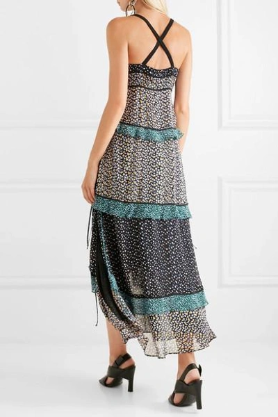 Shop Proenza Schouler Tiered Printed Silk-georgette Maxi Dress