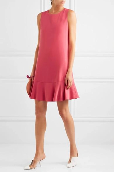 Shop Boutique Moschino Stretch-crepe Mini Dress In Fuchsia