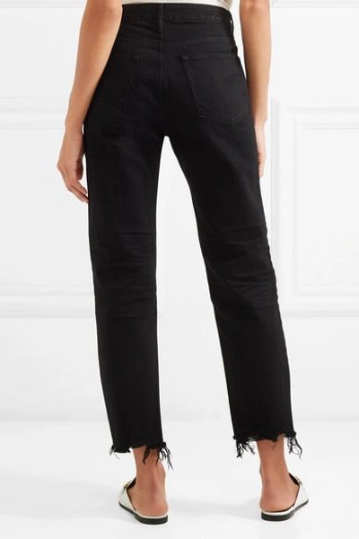 Shop 3x1 W3 Higher Ground Cropped High-rise Straight-leg Jeans In Black