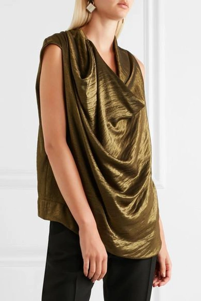 Shop Vivienne Westwood Anglomania Duo Draped Metallic Jersey Top In Gold