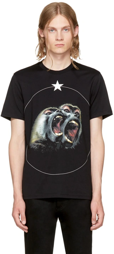 Shop Givenchy Black Monkey Brothers T-shirt In 001 Black