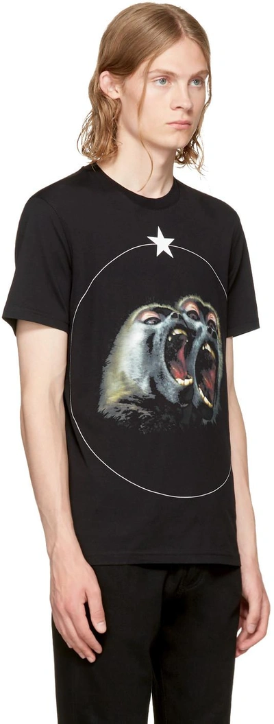 Shop Givenchy Black Monkey Brothers T-shirt In 001 Black