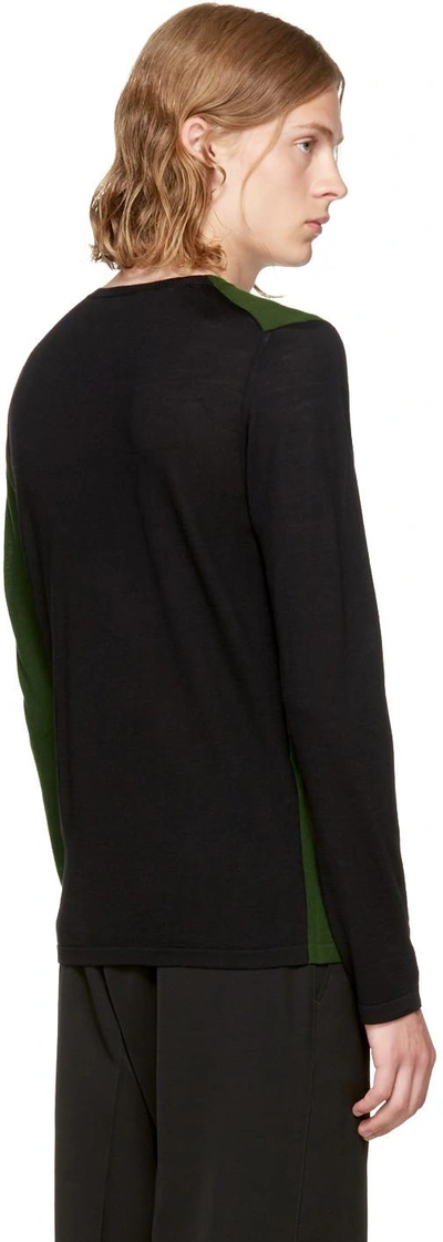 Shop Marni Green & Black Colorblocked Sweater