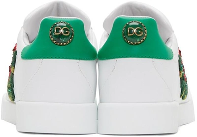 Shop Dolce & Gabbana White Embroidered Floral Sneakers