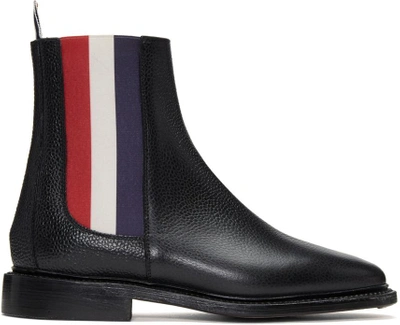 Shop Thom Browne Black & Tricolor Chelsea Boots