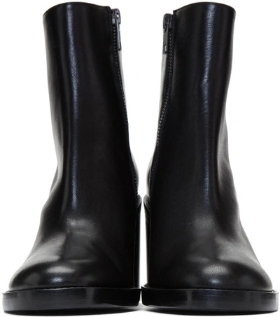 Shop Ann Demeulemeester Black Heeled Leather Boots