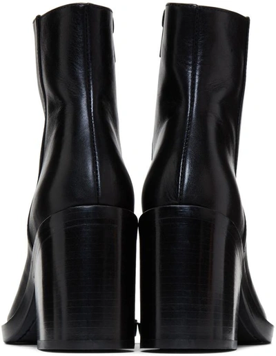 Shop Ann Demeulemeester Black Heeled Leather Boots