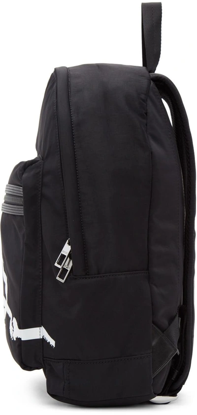 Shop Kenzo Black Signature Logo Backpack