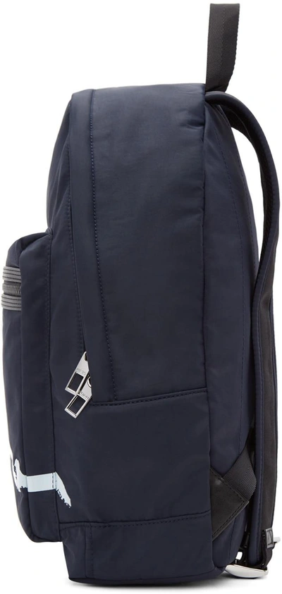 Shop Kenzo Navy Signature Logo Backpack