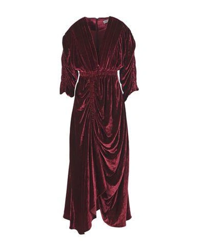 Preen By Thornton Bregazzi Long Dresses In Maroon