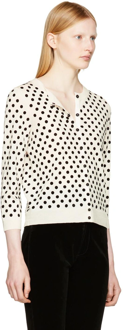 Shop Marc Jacobs Ivory Polka Dot Cardigan In 111 Ivory