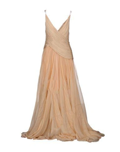 Shop Maria Lucia Hohan Long Dresses In Pale Pink