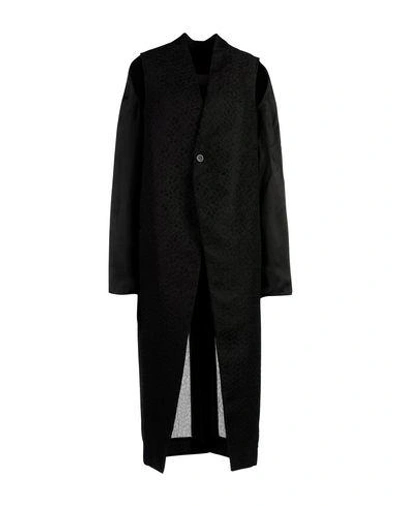 Shop Rick Owens Overcoats In Black