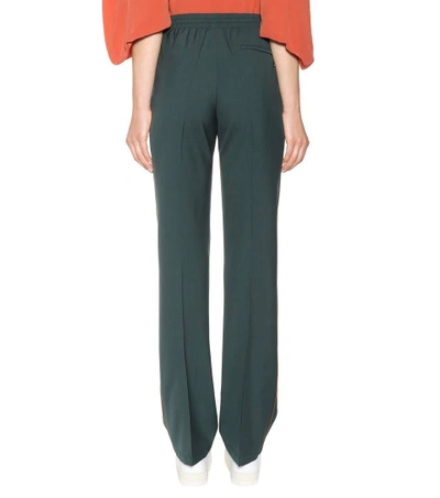 Shop Prada Wool Trousers In Green