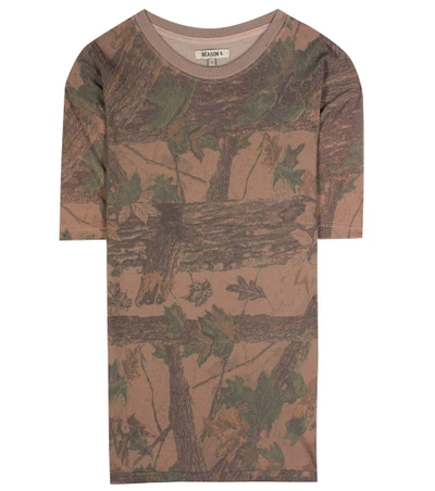 Yeezy Season 4 Leaf-print Cotton-jersey T-shirt In Cpe45