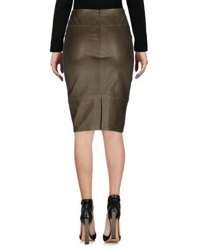 Shop Yves Salomon Knee Length Skirt In Military Green