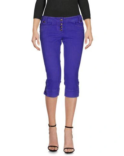 Shop Just Cavalli Denim Pants In Purple