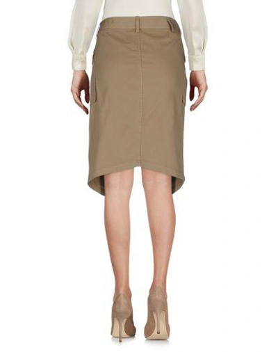 Shop Pinko Knee Length Skirt In Khaki