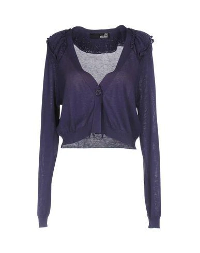 Shop Love Moschino Cardigans In Purple
