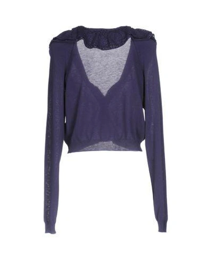 Shop Love Moschino Cardigans In Purple
