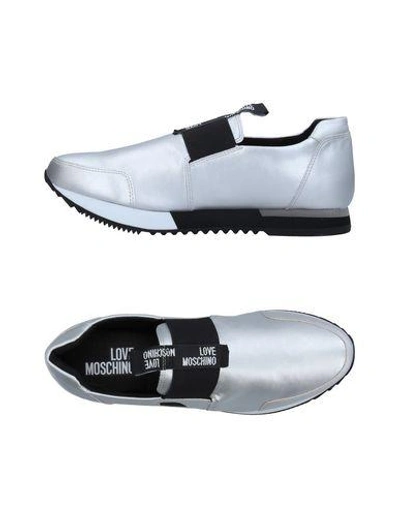 Shop Love Moschino Sneakers In Silver