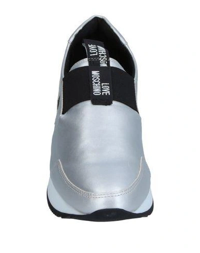 Shop Love Moschino Sneakers In Silver