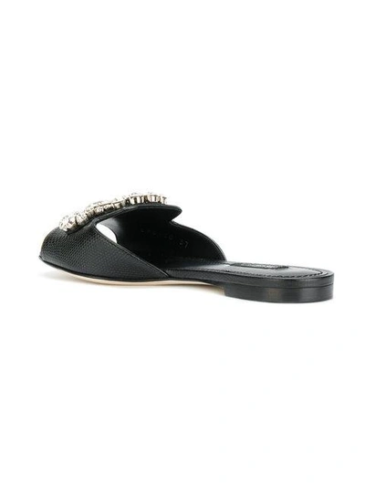 Shop Dolce & Gabbana Bianca Embellished Sandals - Black