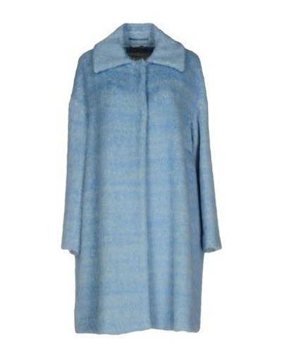 Shop Sportmax Coat In Sky Blue