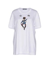 DOLCE & GABBANA DOLCE & GABBANA WOMAN T-SHIRT WHITE SIZE 4 COTTON, POLYESTER, GLASS, BRASS,12038930HL 2