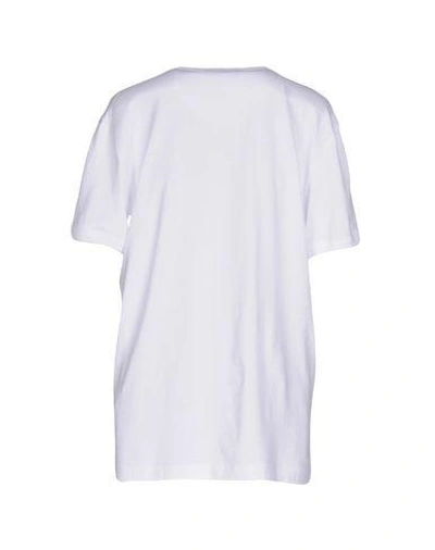 Shop Dolce & Gabbana Woman T-shirt White Size 4 Cotton, Polyester, Glass, Brass