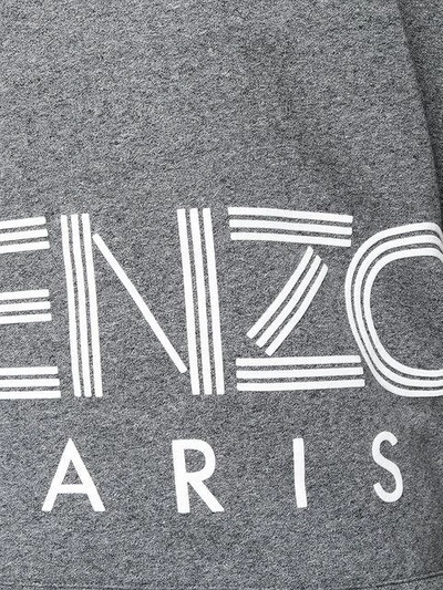 Shop Kenzo Logo Print Sweatshirt In Grey