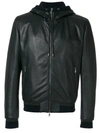 DOLCE & GABBANA LEATHER HOODED JACKET,G9IS1LFUL8912177100